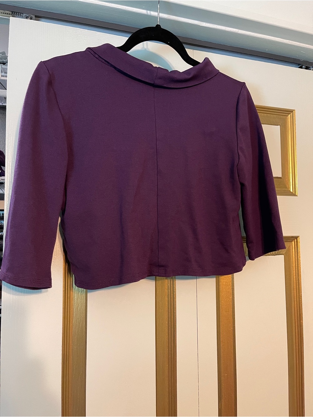 Pinup Girl Clothing x Laura Byrnes “Jane”Cropped Top in Purple - Picture 3 of 5